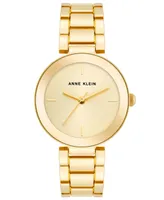 Anne Klein Women's Three Hand Quartz Gold-tone Alloy Bracelet Watch, 33mm