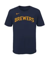 Nike Milwaukee Brewers Big Boys and Girls Name Number Player T-shirt - Christian Yelich
