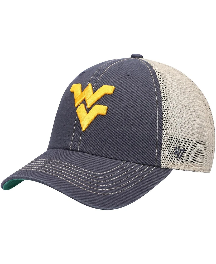 Men's '47 Brand Navy West Virginia Mountaineers Trawler Trucker Snapback Hat