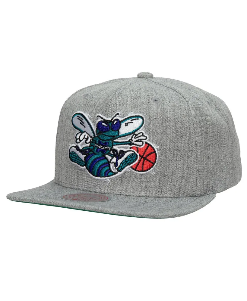 Men's Mitchell & Ness Heather Gray Charlotte Hornets Hardwood Classics 2.0 Snapback Hat