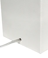 Lalia Home Lexington 21" Leather Base Modern Decor Bedside Table Lamp with Usb Charging Port