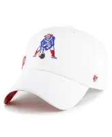 Women's '47 Brand White New England Patriots Confetti Icon Clean Up Adjustable Hat