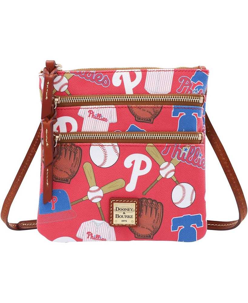 Women's Dooney & Bourke Philadelphia Phillies Game Day Triple Zip Crossbody Purse