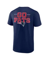 Men's Profile Navy New England Patriots Big and Tall Two-Sided T-shirt