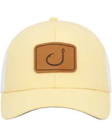 Men's Avid Yellow, White Lay Day Trucker Snapback Hat