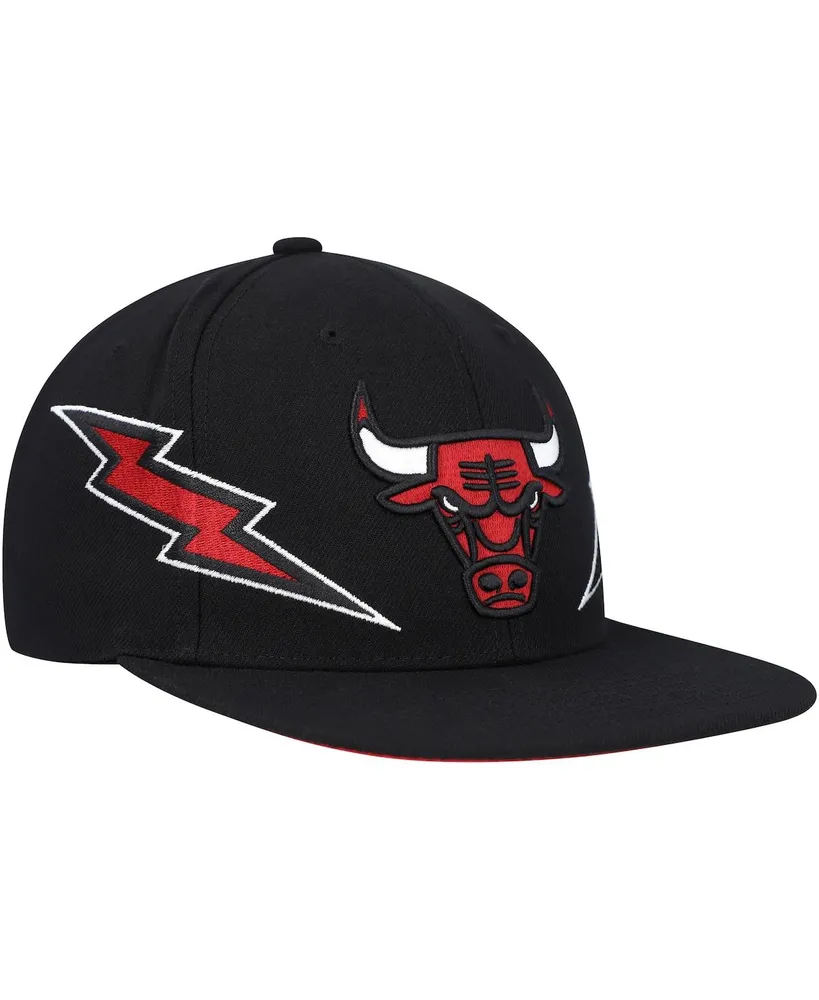 Men's Mitchell & Ness Black Chicago Bulls Hardwood Classics Soul Double Trouble Lightning Snapback Hat