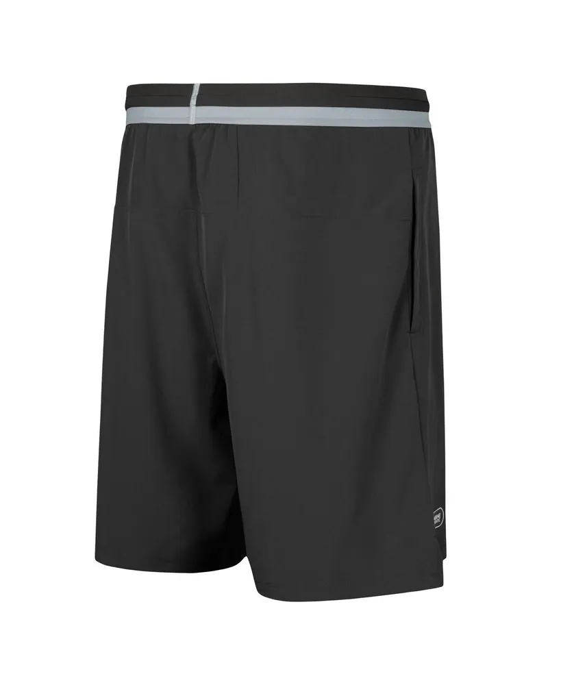 Men's Black Las Vegas Raiders Cool Down Tri-Color Elastic Training Shorts