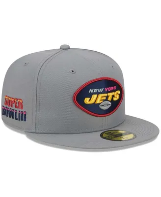 Men's New Era Gray York Jets Color Pack 59FIFTY Fitted Hat