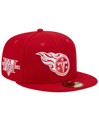 Men's New Era Scarlet Tennessee Titans 15 Years Main Patch 59FIFTY Fitted Hat