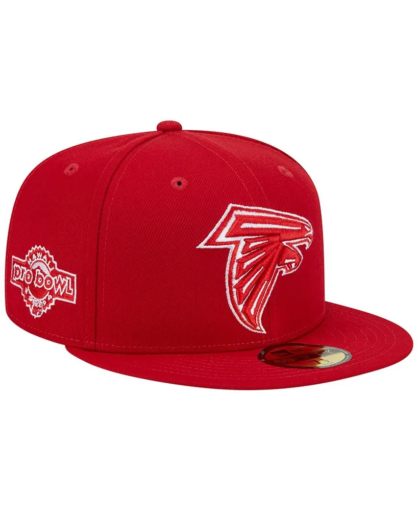 New Era Men's White Atlanta Falcons 1996 Pro Bowl Patch Red Undervisor 59FIFY Fitted Hat