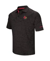 Men's Colosseum Black Louisville Cardinals Down Swing Polo Shirt