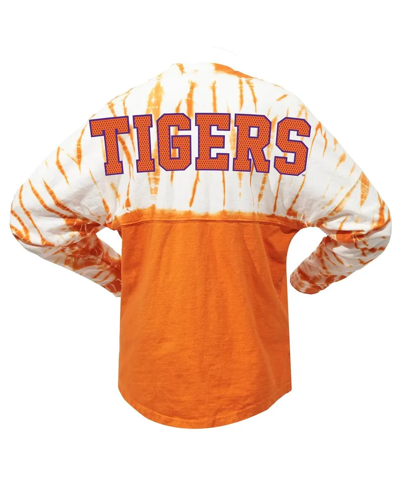 Women's Orange Clemson Tigers Tie-Dye Long Sleeve Jersey T-shirt