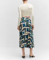 Mango Women's Printed Pleated Skirt