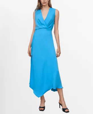 Mango Women's Side Slit Asymmetrical Dress