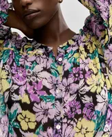 Mango Women's Floral Textured Blouse