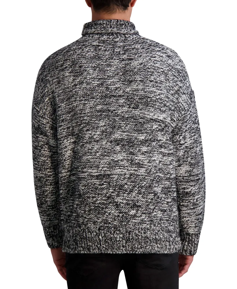 Karl Lagerfeld Paris White Label Men's Oversized Marled Turtleneck Sweater