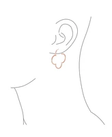 Bling Jewelry Simple Clover Flower Shaped Thin Tube Endless Hoop Earrings Sterling Silver 1.5 In Diameter