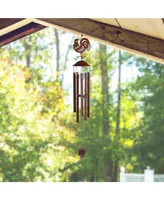 38" Long Metal Brown Rooster Silhouette Wind Chime