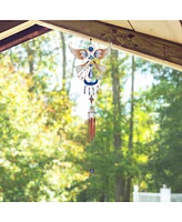 33" Long Angel Copper and Gem Wind Chime
