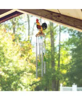23" Long Rooster with Corn Round Top Wind Chime