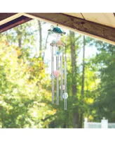23" Long Sea Turtle with Coral Round Top Wind Chime Marine Life