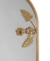 Madison Park Adaline 16" x 26" x 2" Arched Metal Floral Wall Mirror
