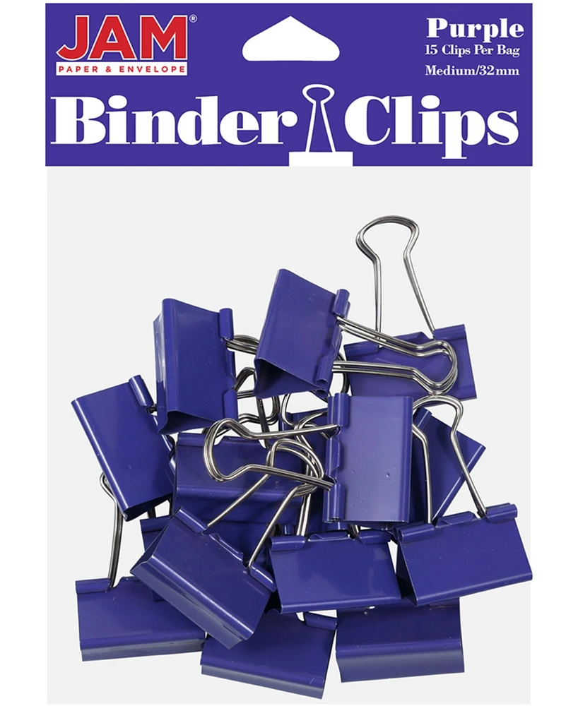 Jam Paper Colorful Binder Clips - Medium - 1.25", 32 Millimeter - Binder Clips