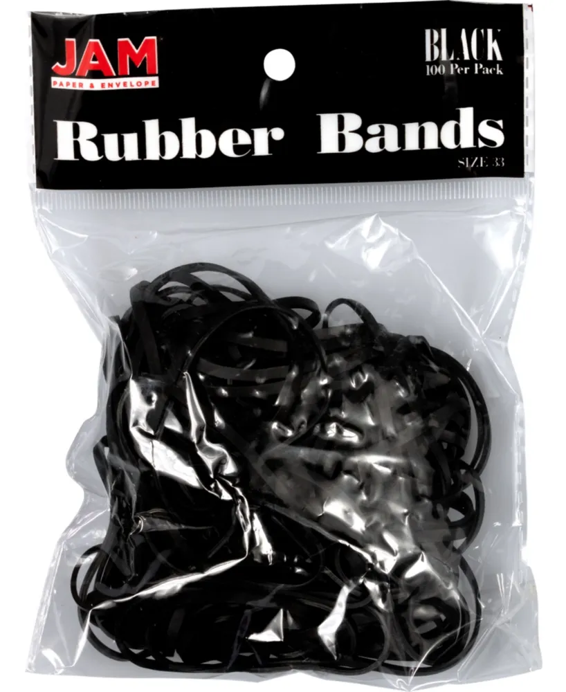 Jam Paper Rubber Bands - Size 33 - 100 per Pack - White