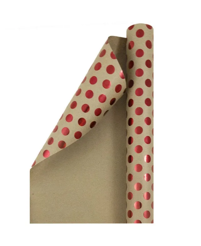 Jam Paper Assorted GiFoot Wrap - Kraft Wrapping Paper - 50 Square Foot  Total - Dots Kraft Paper - 2 Rolls Per Pack