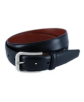 Trafalgar Men's 35MM Pebble Grain Leather Belt with Silver Buckle