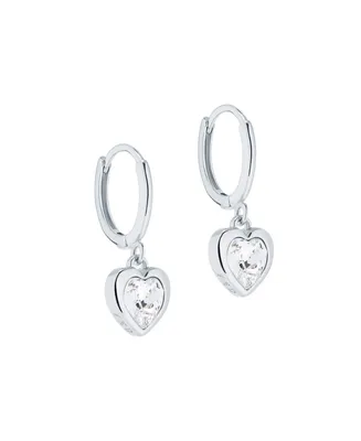 Hanniy: Crystal Heart Huggie Earrings For Women