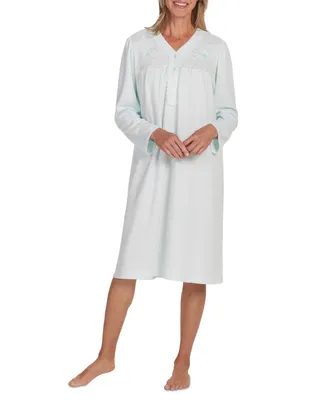 Miss Elaine Women's Embroidered Short Nightgown
