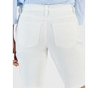 Style & Co Petite Mid Rise Raw-Edge Denim Bermuda Shorts, Created for Macy's