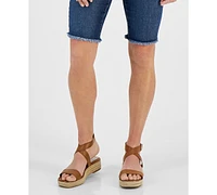 Style & Co Petite Raw-Edge Denim Bermuda Shorts, Created for Macy's