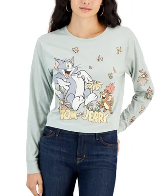 Love Tribe Juniors' Tom & Jerry Graphic-Print Long-Sleeve T-Shirt