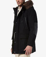 Marc New York Men's Dawson Hooded Parka with Faux-Leather & Faux-Fur Trim