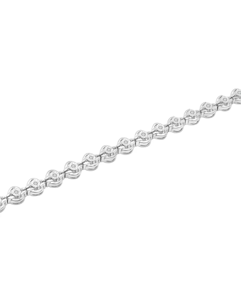 Diamond Circle Link Bracelet (1/4 ct. t.w.) in Sterling Silver, Created for Macy's