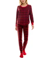 Roudelain Women's 2-Pc. Packaged Printed Pajamas & Socks Set