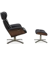 Janer Leather Swivel Chair & Ottoman Set, Created for Macy's