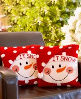 Glitzhome 2 Pack Hooked 3D Snowman Pillow