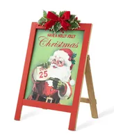 Glitzhome 23.75" H Wooden "Have a Holly Jolly Christmas" Easel Porch Decor