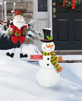 Glitzhome 40" H Metal Snowman Yard Stake