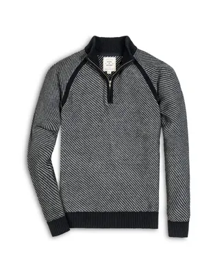 Hope & Henry Men's Organic Half Zip Raglan Contrast Sweater