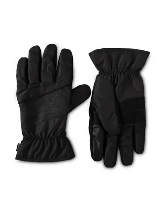 Isotoner Signature Men's Insulated Water Repellent Tech Stretch Piecing Gloves with Touchscreen Technology