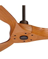 Casa Vieja 60" Aireon Modern Large 3 Blade Indoor Outdoor Ceiling Fan with Remote Control Rubbed Bronze Walnut Blade Damp Rated for Patio Exterior Hou