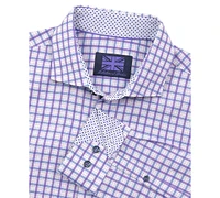 Michelsons of London Men's Regular-Fit Windowpane Check Dress Shirt