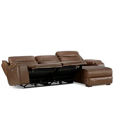 Closeout! Hansley 3-Pc Zero Gravity Leather Sofa with 2 Power Recliners and Chaise, Created for Macy's