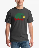 La Pop Art Men's Christmas Elf Hat Printed Word T-shirt