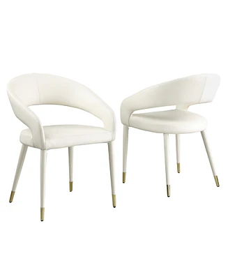 Best Master Furniture Jacques 32" Faux Leather Dining Chairs, Set of 2