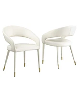Best Master Furniture Jacques 32" Faux Leather Dining Chairs, Set of 2